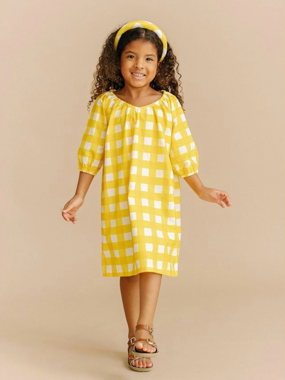 La Paloma Girls Parker House Dress Golden Gingham NWOT Sz8-9